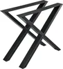 A pair of black metal table legs with an X-shaped design, presented against a white background. Náhled obrázku produktu