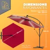 KINGSLEEVE® Parasol déporté inclinable Ø 330cm rouge Voir les images du produit 3
