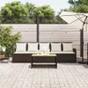 vidaXL Gartensofa 5-Sitzer mit Kissen Braun Poly Rattan Produktbild-Vorschau 3