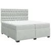 Boxspringbett mit Matratze Hellgrau 200x200 cm Samt Produktbild-Vorschau 3