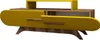 A modern TV cabinet with yellow doors and a wooden frame, presented against a white background. Anteprima dell’immagine prodotto