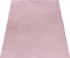 A pink rug is shown from a diagonal angle on a white background.