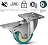 Product image showing a caster wheel with accompanying feature icons and text. Náhled obrázku produktu
