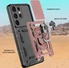 Exploded view of a phone case with labels pointing out its features. Produktbild-Vorschau