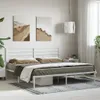 vidaXL Bettgestell mit Kopfteil Metall Weiß 193x203 cm -  Produktbild-Vorschau 4