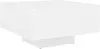 A white, modern coffee table shown from a slightly angled front view. Voir les images du produit