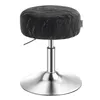 A black stool with a silver base and adjustable height. Produktbild-Vorschau