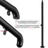 Close-up views of a black metal handrail with attached brackets and a separate black metal post. Produktbild-Vorschau