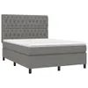 vidaXL Boxspringbett mit Matratze & LED Dunkelgrau 140x200 Produktbild-Vorschau 4
