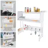 Collage of images showing a white dish drying rack over a sink, with various kitchen items. Podgląd zdjęcia produktu