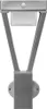 A close-up, front-facing view of a silver outdoor LED light fixture mounted on a white background. Produktbild-Vorschau