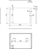 Technical drawing of a mirror with dimensions and mounting details. Produktbild-Vorschau