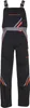 A pair of black overalls with gray and orange accents, presented against a white background. Produktbild-Vorschau