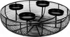 BURI Adventskranz Metallschale Schwarz 36 cm Moderner Adventskranz aus Drahtgeflecht mit 4 Kerzenhaltern Adventskorb Stilvolle Weihnachtsdeko Produktbild-Vorschau