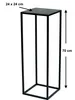 A black metal plant stand with dimensions indicated. Anteprima dell’immagine prodotto