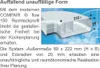 A marketing image showing a white ventilation duct elbow with dimensions indicated. Produktbild-Vorschau