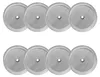 Ten round, silver-colored metal mesh filters arranged in two rows of five on a white background. Produktbild-Vorschau