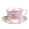 Clayre & Eef Tasse mit Untertasse 200 ml Rosa Weiß Produktbild-Vorschau 1