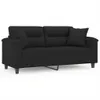 vidaXL 2-Sitzer-Sofa mit Kissen Schwarz 140 cm Produktbild-Vorschau 1