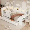 Gepolstertes Funktionsbett 90x200 mit Schreibtisch & LED, Produktbild-Vorschau 4