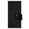 A black multi-purpose cabinet with a safe compartment. The safe compartment is open, revealing a key and a dial lock. Anteprima dell’immagine prodotto