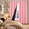 1 cortina de 100% opacidad térmica, color rosa, con ojales, Vista previa de la imagen del producto 8