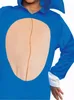 Close-up of a child wearing a blue Sonic the Hedgehog costume. Podgląd zdjęcia produktu