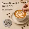 8 Kaffeeschablonen aus Edelstahl für Cappuccino-Deko Náhľad obrázku produktu