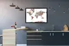MuchoWow® Gerahmtes Poster Weltkarte - Dekoration - Farben Produktbild-Vorschau 2