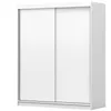 Schwebetürenschrank Kleiderschrank Schrank 160 cm Weiß/Weiß Produktbild-Vorschau 2