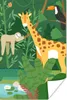 MuchoWow® Poster Dschungel - Giraffe - Tukan - Faultier Produktbild-Vorschau 1