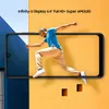 A man is jumping through a smartphone screen, which is superimposed over a yellow and blue background. Podgląd zdjęcia produktu