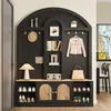 A hallway furniture set with storage, hooks, and shelves, featuring shoes and accessories. Podgląd zdjęcia produktu