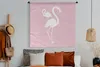 MuchoWow® Wandteppich Wandbehang Flamingo - Weiß - Produktbild-Vorschau 4