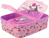 A pink lunchbox with a purple interior, decorated with cartoon characters and cherries. Anteprima dell’immagine prodotto