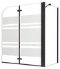 Duschspa 120x140cm Schwarz Badewannenaufsatz Streifenglas Produktbild-Vorschau 1
