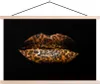 MuchoWow® Textilposter Lippen - Tigerdruck - Schwarz 120x80 Produktbild-Vorschau 1