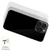 A black smartphone case is shown from the back, with a camera module visible. The phone is depicted with a slight motion blur effect, suggesting it is being handled or protected. Produktbild-Vorschau