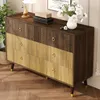 Kommode Sideboard - 120x40x81 cm, Dunkelbraun und Hell - 6 Produktbild-Vorschau 3