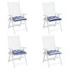 Cuscini per Sedia 4pz Strisce Bianche e Blu 40x40x7 cm Anteprima dell’immagine prodotto 3
