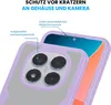 A close-up view of a smartphone case, highlighting its protective features for the camera and screen. Produktbild-Vorschau