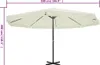 A cream-colored patio umbrella with a black pole and base, shown against a white background with measurement indicators. Produktbild-Vorschau