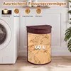 Koszyk na pranie z bambusa z pokrywą, pojemność 60 litrów. Podgląd zdjęcia produktu 4