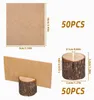 Bixury 50 Stück Zylindrischer Kartenhalter Holz Stabil Produktbild-Vorschau 2