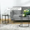 HOMCOM 2er Set Couchtisch Satztisch Rund mit Faux Marmor Produktbild-Vorschau 7