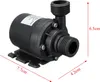A black mini submersible water pump with dimensions indicated by red lines and text. Podgląd zdjęcia produktu