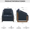 AIORBER Fauteuil, avec accoudoirs en bois, dossier Voir les images du produit 2