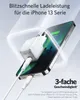 A white Anker charger is plugged into an iPhone 13. Anteprima dell’immagine prodotto