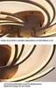 Close-up views of a modern LED ceiling light with curved arms. Anteprima dell’immagine prodotto