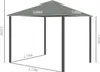 Outsunny Gartenpavillon Pavillon 2,96 x 2,96 mit Doppeldach Produktbild-Vorschau 3